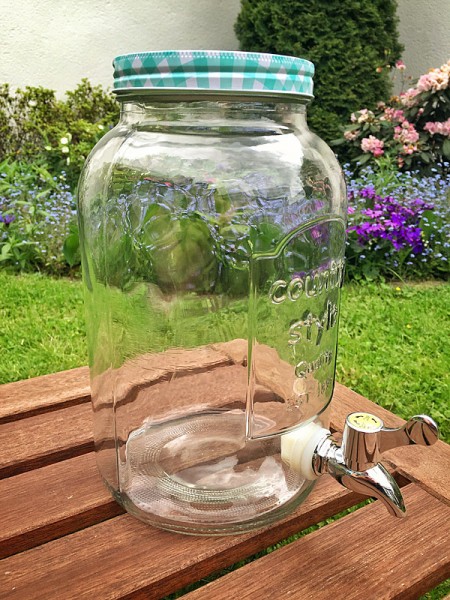 3,5-Liter-Glas / Getränkespender mit Ablasshahn
