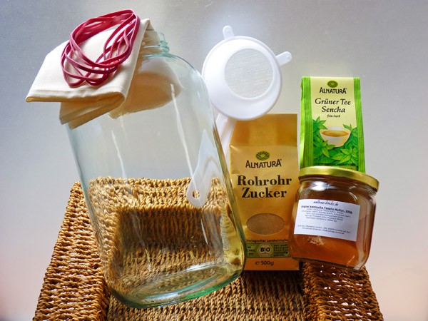 Organic Kombucha Drink Full Package Deluxe With 4.2 Liter Jar